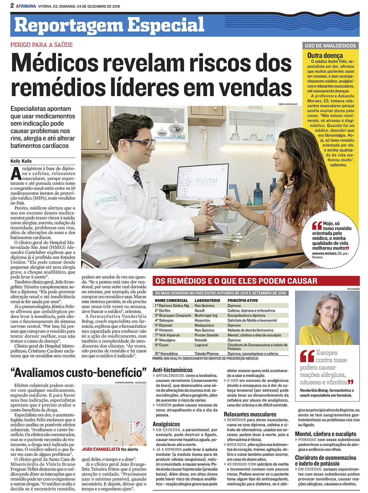 Médicos revelam riscos dos remédios líderes em vendas - A Tribuna